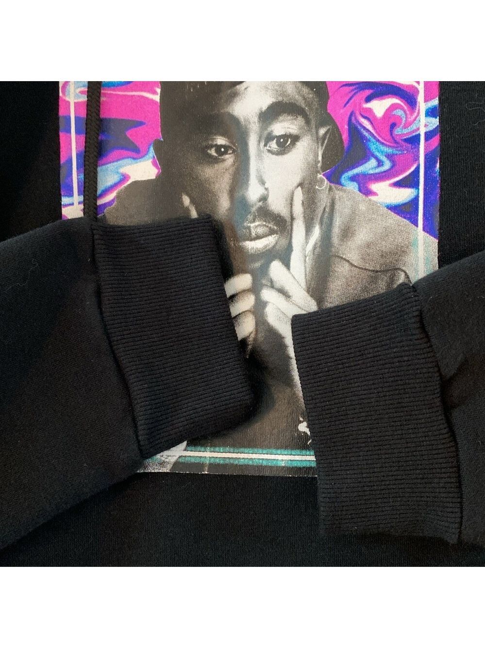 Tupac Poetic Justice Black Hooded Sweatshirt, Size M - Picture 13 of 15